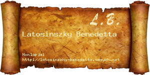 Latosinszky Benedetta névjegykártya